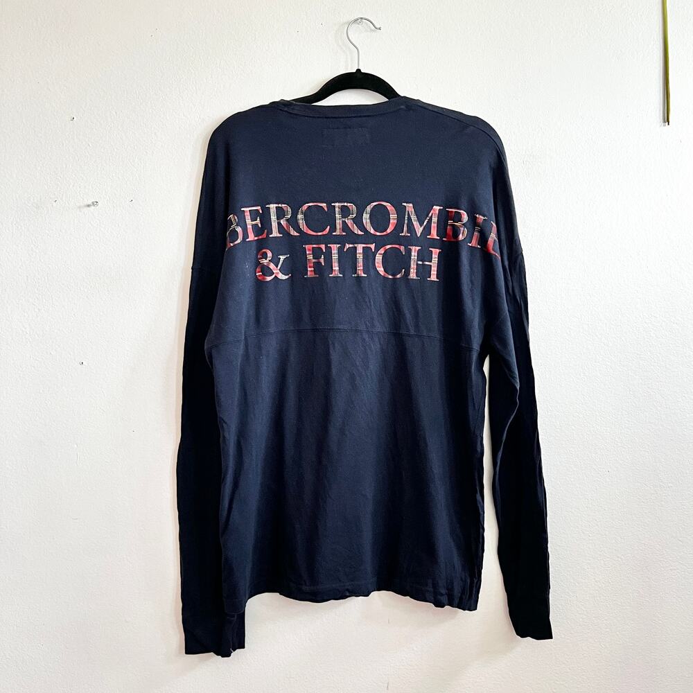 Abercrombie & Fitch Soft A&F Logo T Shirt Mens Plaid Christmas Holiday Large